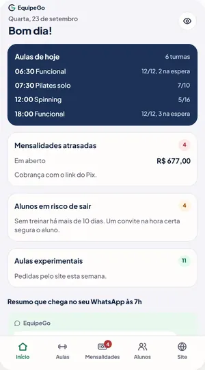 O mesmo app no celular