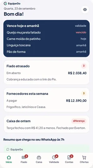 O mesmo app no celular