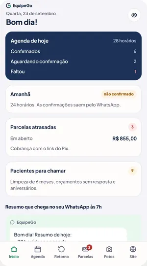 O mesmo app no celular
