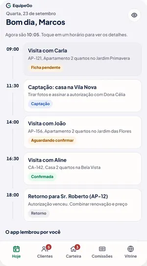 O mesmo app no celular