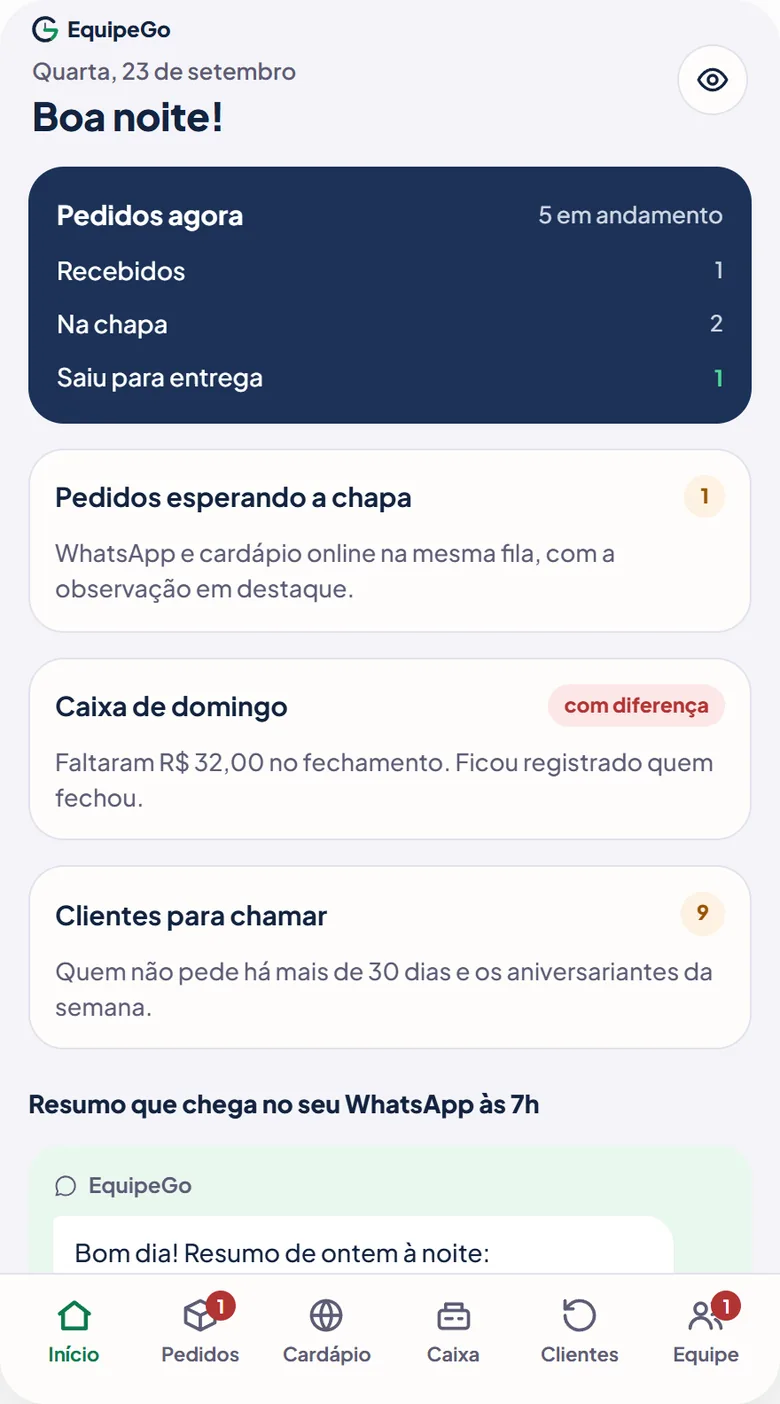 Demonstração no celular