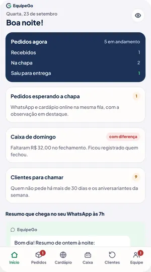 O mesmo app no celular