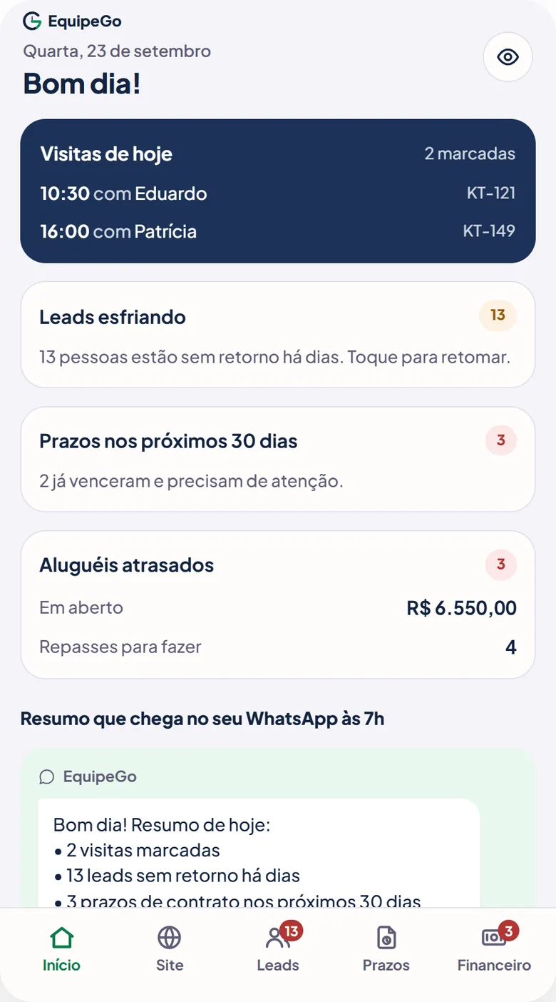 Demonstração no celular