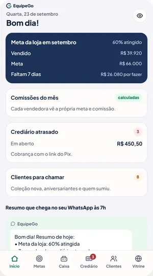 O mesmo app no celular