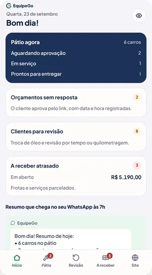 O mesmo app no celular