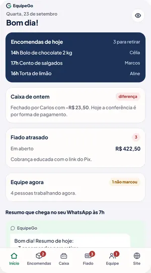 O mesmo app no celular