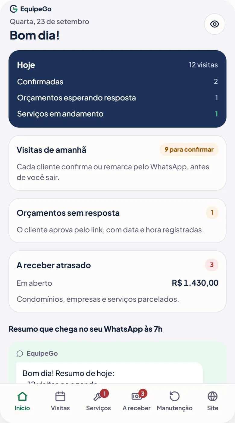 Demonstração no celular