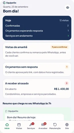 O mesmo app no celular