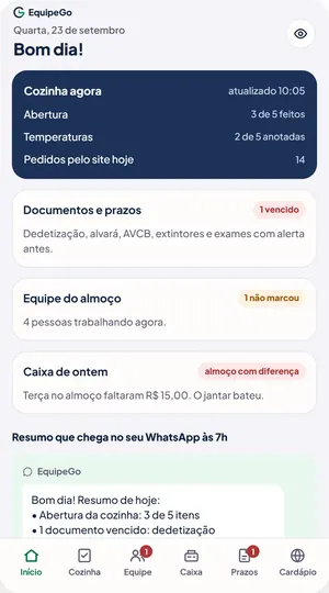 O mesmo app no celular