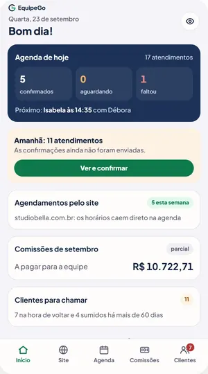 O mesmo app no celular